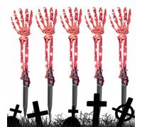 Path Lights with LED and Stake, Halloween Hand Skeleton Design, Waterproof Decorative Lamp for Outdoor Garden, Patio, Lawn, Driveway, Walkway, and Yard, 3.5x13.7 inches