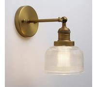 Pathson Câble Applique Murale Intérieure Vintage Lampe Murale Salle de Bain | Abat-jour en Verre Texturé Bol Applique, E27 Luminaire pour Salon Chambre Cuisine Couloir Maison, Pas d'ampoule, Max 40W