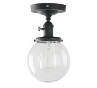 Pathson Edison E27 Plafonnier Globe Boule Verre Abat-jour Lampe Rétro Industrial Éclairage de Plafond