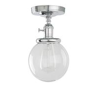 Pathson Edison E27 Plafonnier Globe Boule Verre Abat-jour Lampe Rétro Industrial Éclairage de Plafond