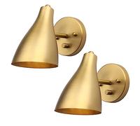 Pathson Lot de 2 Applique Murale Industrielle Vintage 12.7CM Lampe Murale Réglable Métal Rétro E27 Luminaire Applique Interieur pour Chambre Salon Couloir Restaurant