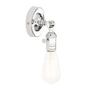 Pathson Métal Réglable Applique en Métal Lampe Rétro Industrial Applique Murale Rétro Eclairage Edison E27 pour Café,Cuisine,Salle à Manger et Grenier(ampoules non incluses) Chrome