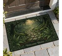 Pathway Paillasson de bienvenue, arbres rustiques, fougères, non vert, antidérapant, pour maison, intérieur, extérieur, entrée, porche, décoration de 73,6 x 43,2 cm