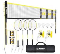 Patiassy Filet de Badminton de 6.1m,Largeur réglable de 3-6m, Portable et Pliable, utilisable à l'intérieur comme à l'extérieur, idéal pour Enfants et Adultes