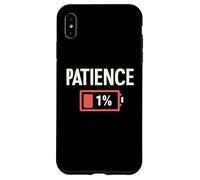 Patience Low Battery - Graphique Humoristique de Travail Amusant Coque pour iPhone XS Max