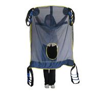 Patient Lift Sling Full Body Mesh Adjustable with Easy Toileting Opening, 500 lbs Capacity - Open Shoulder Design for Comfort（One size fits all）
