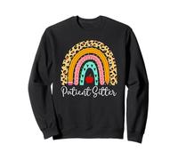 Patient Sitter Leopard Rainbow Health Care Doctor Work Sweatshirt
