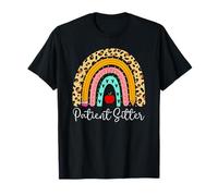 Patient Sitter Leopard Rainbow Health Care Doctor Work T-Shirt