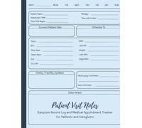 Patient Visit Notes: Symptom Record Log and Medical Appointment Tracker for Patients and Caregivers