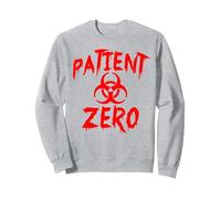 Patient Zero Drôle Zombie Apocalypse Sweatshirt, Unisexe pour Adultes, Gris Chiné, XL