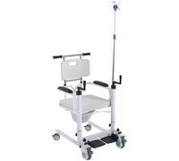 Patientenlifter Chaise de transfert avec freins pour personnes âgées, femmes enceintes, malades, handicapées, chaise de douche, réglable en hauteur, chaise de nuit pour adultes jusqu'à 120 kg, 66 x 55