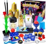 PATIFEED Kit de Magie, 50+ Tours de Magie pour Enfants avec Instructions pour Chaque Tour à Réaliser, Set de Magie pour Filles Garçons Débutants