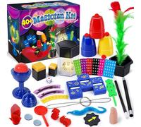 PATIFEED Kit de Magie pour Les Enfants de 6 à 8 Ans, 40 Trucs de Magie avec Instructions pour Les Filles Garçons Débutants, Enfants