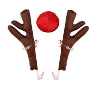 Patifirst Bois De Renne Pour Voitures, Décorations Automobile Cerf Des Fêtes, Antilles en Peluche pour Saison de Chasse Parade de Noël Fête Thème Renne Décor Festif
