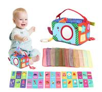 Patifirst Boîte À Mouchoirs Jouet Bébé - Livre en Tissu Éducatif Et Anneau De Dentition - Boîte À Mouchoirs pour Bébé,pour Voyage Enfant en Bas Âge Fille Garçon Avion Noël Pâques 9-12 Mois Voiture