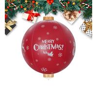Patifirst Grandes Boules de Noël - Ornements Géants Rouges en PVC Gonflables | Décoration Résistante aux Intempéries pour Porte Arbre Patio Fenêtre Jardin - Porche Cour Arrière Patio Pelouse