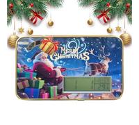 Patifirst Horloge de Noël | Horloge Numérique Bureau Renne avec Date et Température - Décoration Saisonnière Management Temps pour Chambre Salle de Classe Salle de Séjour Bureau