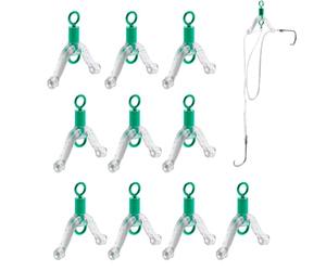 Patifirst Outil de Bifurcation de l'espace de Fil de pêche, bifurcateur de Fil de pêche | 10x séparateurs de sous-Fils de pêche à Un Crochet Double | Contacteur pivotant en Forme de Y, Accessoires de