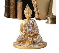 Patifirst Petite Statue de Bouddha | Statue Bouddha en Résine avec Porte-Encens | Décoration Assise pour Méditation Yoga Salon de Thé Fenêtre Cuisine Bureau Chambre Entrée Véranda Étagère Bar