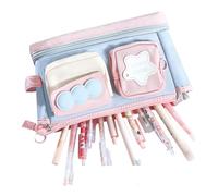 Patifirst Trousse À Crayons - Organisateur de Bureau Cartoon avec Fermeture Éclair - Pochette Cosmétique MultiCompartiments pour Fournitures - Usage Quotidien Bureau École Sac À Dos