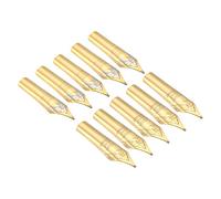 PATIKIL 0.5-0.7mm Ligne Largeur Fontaine Stylo Plume Remplacement, 10 Paquet 304 Inox Acier Encre Plonger Calligraphie Stylo Plume pour Dessiner Ecrire, Or Argent
