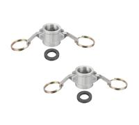 PATIKIL 0.5" Raccord Aluminum À Came Et Rainure, 2 Pcs Part-DC Bouchon Anti-Poussière Adaptateur Mâle Femelle Filetage NPT Raccord À Came Coupleur À Déconnexion Rapide, Argent
