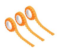 PATIKIL 0,6" Large 2 Yards Auto-Adhésif Dentelle Ruban Dentelle Ruban, 3 Paquet Coton Dentelle Autocollants Masquage Décoratif pour Artisanat Album DIY Carte Fabrication, Orange