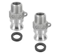 PATIKIL 0.75" Raccord À Came Et Rainure en Aluminium, 2 Pcs Part-F Bouchon Anti-Poussière Adaptateur Mâle Filetage Femelle NPT Raccord À Came Verrouillage Rapide Coupleur, Argent