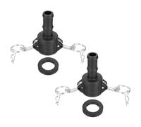 PATIKIL 0.75" Raccord Aluminum A Came Et Rainure, 2 Pcs Part-C Bouchon Poussiere Male Adaptateur Femelle Filetage NPT Raccord A Verrouillage Rapide Came Couplage, Noir