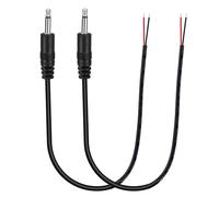 PATIKIL 0.8FT 3.5mm 1/7" Male Jack A Fil Dénudé, 2PCS TRS 2 Pôles Mono Plug Câble Audio Pour Speaker Headphone Headset Earphone Electric Guitar Bass Keyboard Amplifier, 2 Couleurs