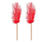 PATIKIL 1.0mm Stylos À Bille Plume En Gros, 2Pcs Encre Noire Tige Plaquée Vintage Stylo Pour Signature Style 1 Pour Bureau Mariage Invité, Rouge/Or Rose
