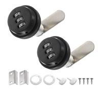 PATIKIL 1-1/8" Serrure à Came Combinée, 2 Pcs Serrures Classeur à Combinaison avec Serrures Classeur Codées par Mot de Passe avec Cylindre Chromé pour Tiroir 0,6 à 1" d'Épaisseur, Noir