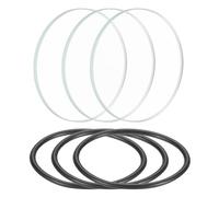 PATIKIL 1.1" Diamètre LED Lentille, 3 Ensemble Polished Bord Lampe Torche Verre Lentille avec Silicone Anneau pour luminaire Source Lentille Remplace, Transparent, Noir