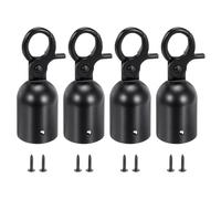 PATIKIL 1,1"x3,2" Poteau Corde Extrémité Bouchon, 4 Paquet Cordon Fin Caps Barrière Corde Fin Cap Attache Crochets pour Foule Contrôle File Attente Diviseur, Noir