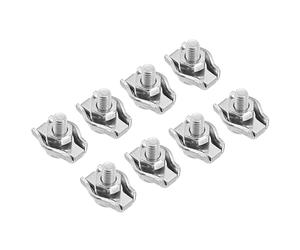 PATIKIL 1/16" / 1,5 mm Simplex Bolt Clip de Câble Métallique, 8 Pièces M2 304 en Acier Inoxydable Simplex Single Bolt Serre-Câble pour Gréement de Garde-Corps, Ton Argent