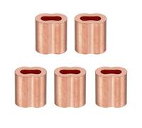 PATIKIL 1/16"/ 1,5mm Fil Cordon Boucle Manchon, 5 Paquet Cuivre Double Ferrule Duplex Sertissage Boucle Manchon pour Fil Cordon Câble Raccords Gréement, Doré