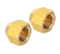 PATIKIL 1/2-20 Unf Bouchon de Compression en Laiton, 2 Pièces Bouchon de Valve d'Arrêt Externe à 45 Degrés pour Raccord de Tube à Bride pour Climatiseur Hvac