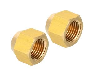 PATIKIL 1/2-20 Unf Bouchon de Compression en Laiton, 2 Pièces Bouchon de Valve d'Arrêt Externe à 45 Degrés pour Raccord de Tube à Bride pour Climatiseur Hvac