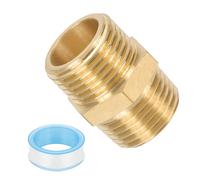 PATIKIL 1/2" G Male x 1/2" NPT Male Raccord En Laiton Pour Tuyau, Connecteur D'Extension De Tuyau, Réducteur D'Adaptation Pour Air Et Gaz LP Avec Ruban PTFE - 1PCS