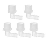 PATIKIL 1/2" G x 3/8" Raccord en Plastique coudé à Barbe de Tuyau, 5 pièces Connecteur de Tuyau en Plastique Joint de jonction Mender Adaptateur Union pour gaz Liquide de Carburant d'air