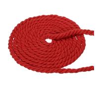PATIKIL 1/2 inch x 50 Pieds Corde de Coton Naturel Tressée 3 Torons Corde de Coton Épaisse et Résistante Corde de Tir à la Corde pour Balustrades Artisanat Décoration Maison, Rouge