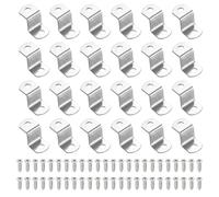 PATIKIL 1/2" Offset Canvas Clips, 32 Pcs Metal Picture Framing Mirror Clips Z Shape Mounting Tools With 2 Mounting Holes Pour Photo Painting, Include 64 Screws, Silver Tone