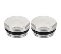 PATIKIL 1/2 Pouce BSP Mâle Filet vierges Capuchon Manuel Radiateur Air Ventilation Bouchon Vanne, 2 Paquet Nickel Plaqué Laiton Bouchons pour Radiateur Chauffage, Argent