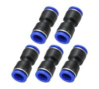 PATIKIL 1/2 Pouce Raccords Pousser Connecter 5Pcs Raccord de Tuyau d'Air en Plastique Connecteurs Pneumatiques à Dégagement Rapide Coupleur Bidirectionnel à Union Droite pour Tube, Bleu