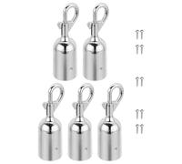 PATIKIL 1.2"x3.7" Embout De Cordage Pour Barrière, Lot De 5 Embouts De Cordon Pour Barrière Avec Crochets Pour Contrôle Des Foules Et Séparateur De File D'Attente, Argenté