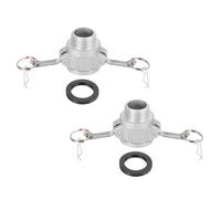 PATIKIL 1.25" Raccord en Aluminium À Came Et Rainure, 2 Pcs Part-B Bouchon Anti-Poussière Adaptateur Mâle Filetage Femelle NPT Raccord À Came Déconnexion Rapide Coupleur Raccord, Argent