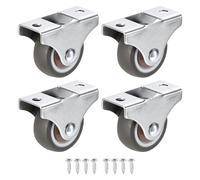 PATIKIL 1.25" Roues Rigides Fixes, Lot De 4 Roulettes Silencieuses Avec Vis M4 Capacité De Charge Totale 79 Lbs Pour Meuble Établi Chariot Déplacement Unidirectionnel, Marron
