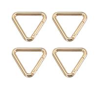 PATIKIL 1.26" Anneau Triangle, Lot de 4 Attaches Métalliques à Ressort, Anneaux de Saut, Porte-Clés, Fermoirs de Ceinture, Connecteurs pour Sacs à Main, Bretelles de Sac, Clasp, Or