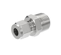 PATIKIL 1/2NPT x 8mm Raccord de Tube de Compression en Acier Inoxydable 304, Double Raccord de Tube de Compression avec Double Viroles Adaptateur Droit