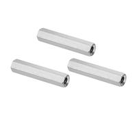PATIKIL 1/4"-20 UNC Ecrou Hexagonal en Acier Inoxydable 304, 3Pcs 50mm Longueur Écrous de Raccordement Hexagonaux Raccord à Tige Filetée Demi-Filetée, Goujon de Fixation, Argenté
